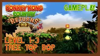 Gameplay: Level 1-3 Tree Top Bop - All Letters and Puzzle Pieces - Donkey Kong Country Returns HD