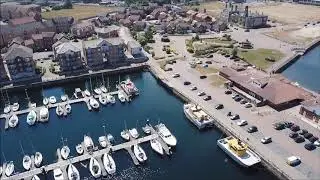 An aerial tour of Hartlepool Marina in the North East of England.