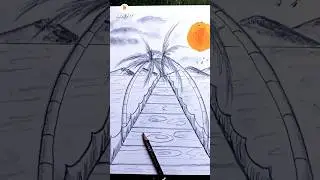 Landscape Drawing #shorts #drawing