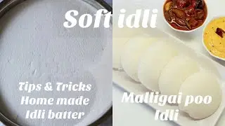 Homemade idli batter | Kushboo Idli | Malligai poo idli | Idli and Dosa batter | Idli Batter at home