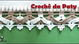 BICO DE CROCHÊ BICOLOR TRANSPASSADO #95 CROCHET BORDER