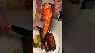 The Thick Cut Bacon from Amber Steakhouse in Brooklyn, NYC! 🥓🥩😍🔥 #DEVOURPOWER #NYC #BACON