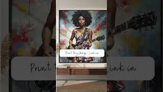 Interior Decor Ideas Afrocentric Lady Guitar Wall Art Decor for Boho Modern Livingroom or Entryway