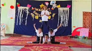 Yoga presentation by Class V students on Children's Day.