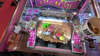 Playing The Roller Coaster 2p Coin Pusher In The Arcades