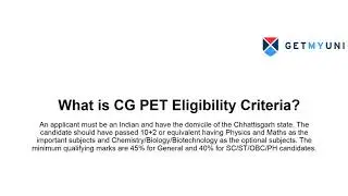 Things you need to know about CG PET 2022