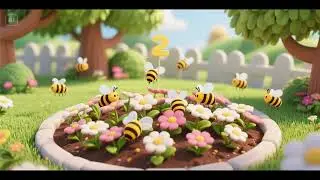 Count the Bees in the Flower Bed | Counting Song for Kids | Nursery Rhymes & Kids Songs