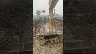 Excavation of canal construction
