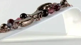 Antiqued Copper-Plated Multi-Colored Lucite Set Necklace Earrings Bracelet Fashion Jewelry