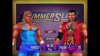 WWF NO MERCY LEGENDS MOD CHALLENGE 64: MR PERFECT VS RAZOR RAMON X2 FULL WRESTLING MATCHES!