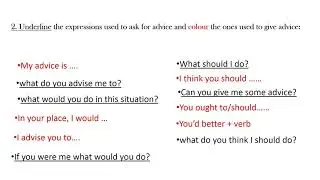 2&egrave;me Bac - English : asking for and giving advice