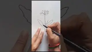Beautiful wildflower drawing with gel pen #flowerart #shorts