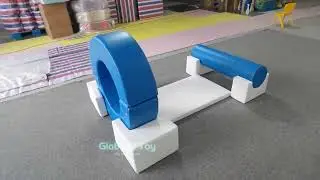 Globalltoy Blue Circle Soft Play Set |Foam Balance Climbing for Daycare Montessori Indoor Playground