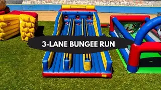3-Lane Bungee Run 🏃&zwj;♂️💨🏃&zwj;♀️💨 High-Throughput Team Building Activity for Company Picnics & Field Days