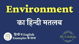 Environment Meaning in Hindi | Environment explained in Hindi | Environment meaning with examples