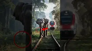 Elephant Crosses Railway Tracks as Train Approaches &ndash; Heart-Stopping Moment!