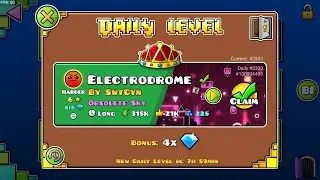 Daily level #287 | Electrodrome By SwtCyn 100% (All coins) | Geometry Dash 2.207