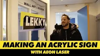 Laser Cutting an Acrylic Sign | Studio Door Makeover Reveal (Aeon Nova 14)