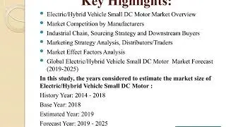 Global Electric/Hybrid Vehicle Small DC Motor Market Insights, Forecast To 2025