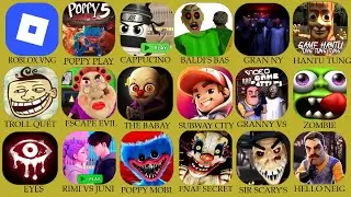 ROBLOX HARD MOD;POPPY PLAY TIME,CAPPUCCINO ASSASSINO,EYES,ESCAPE VIL PRISON RUN HATUN TUNG TUNG MOD!