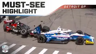 Felix Rosenqvist and Louis Foster crash hard in closing laps at Detroit | INDYCAR
