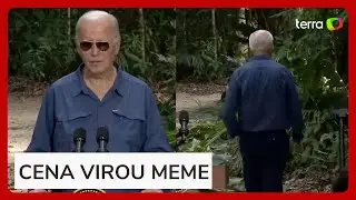 Biden viraliza ao caminhar em dire&ccedil;&atilde;o &agrave; floresta amaz&ocirc;nica ap&oacute;s discurso em Manaus (AM)