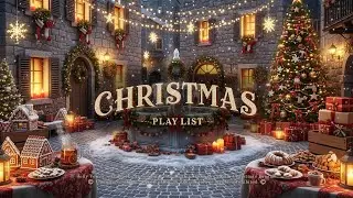 Christmas Songs 4K &ndash; Cozy Courtyard Lights, Snowfall & Warm Holiday Atmosphere