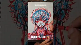 Drawing Evil Eye (jin enjoji)✨️👀 3D Glasses #dandadan #anime #drawing