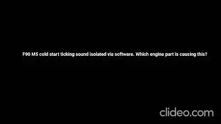 BMW F90 M5 cold start noise isolated via software