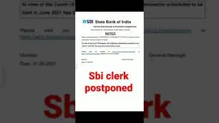 SBI CLERK 2021 PRE EXAMINATION POSTPONED | BANKING JUNOON