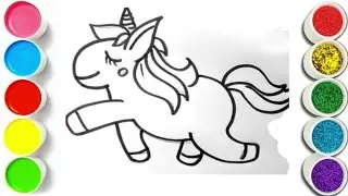 How to draw Unicorn Drawing, Coloring, painting For kids and Children|| Hiw to Draw a cute 