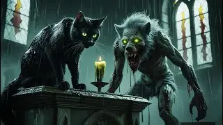 😱 Haunted Church Fight! Cat vs Zombie Werewolf | Cinematic Horror #ai #viralvideo #usa