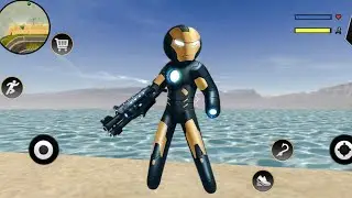 Black Iron Stickman Rope Hero Vice Town City Crime Gangster - Android Gameplay HD
