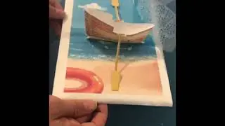 3D Pop-Up Boat BathBomb Card, It Floats In Blue Waters!