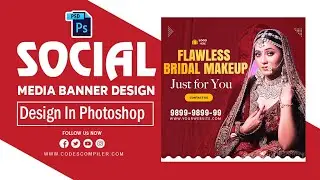 Bridal Makeup | Creative Social Media Banner Designs for Makeup Studios | Photoshop Tutorial