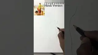 How to Drawing Lady in Saree Human Anatomy standing Position in Hindi