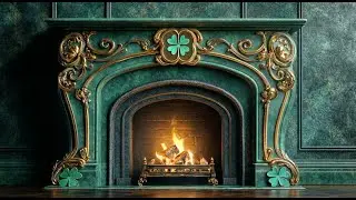 🍀 Luxury St  Patrick&rsquo;s Day Fireplace Ambience 🔥 Crackling Fire for Relaxation