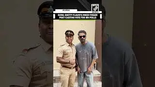 Soon-to-be grandfather Sunil Shetty flaunts inked finger post casting vote for Maharashtra Polls
