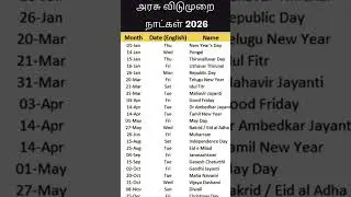 2026 Government holidays #holiday #2026 #trip #plan #status #video #vacation #fireworks #cricket