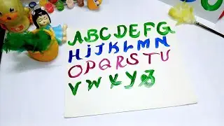 How to draw alphabet letters ABCD AtoZ with Colours step by step for beginners #abcteaching 