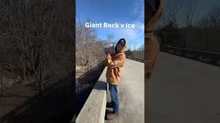 Giant Rock v Ice!! Who will win? #nature #rocks #clean #ice #challenge Don&rsquo;t try this at home!!
