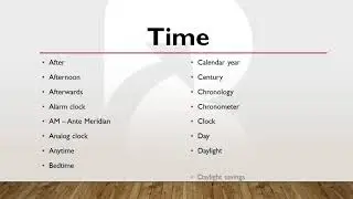 Learn different words related to Time within 4minutes. Words Related To Time in Communication Skills