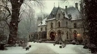 Calm Snowy Winter Evening with Soft Wind and Snow Sounds for Deep Relaxation Sleep and Stress Relief