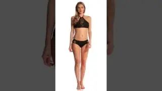 Becca Swim Prairie Rose High Neck Halter Bikini Top | SwimOutlet.com