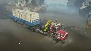 Gameplay offroading gaming snowrunner trucking and special cargo delivery #offroading #snowrunner 