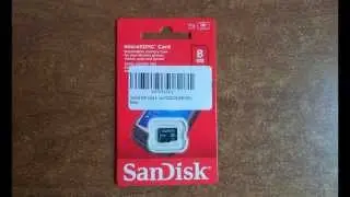 SanDisk 8GB Class 4 Micro SDHC memory card Unboxing