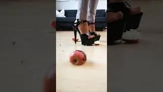 Apple crush challenge but my style #legs #foot #shorts #shoes #asmr #heels #socks