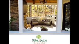 FABULOUS Custom PORCH with BEAUTIFUL Fireplace, Cable Rail, and Lounging Area!