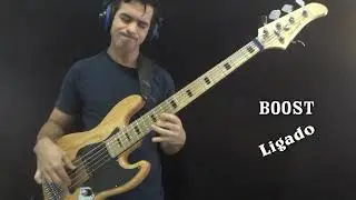pedal BRtech  fuzz e boost no contrabaixo
