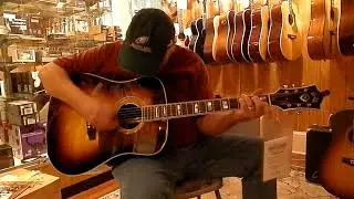 Demo of Guild USA D-55E ATB Antique Burst Dreadnought Acoustic Electric Guitar with case NEW